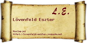 Lövenfeld Eszter névjegykártya